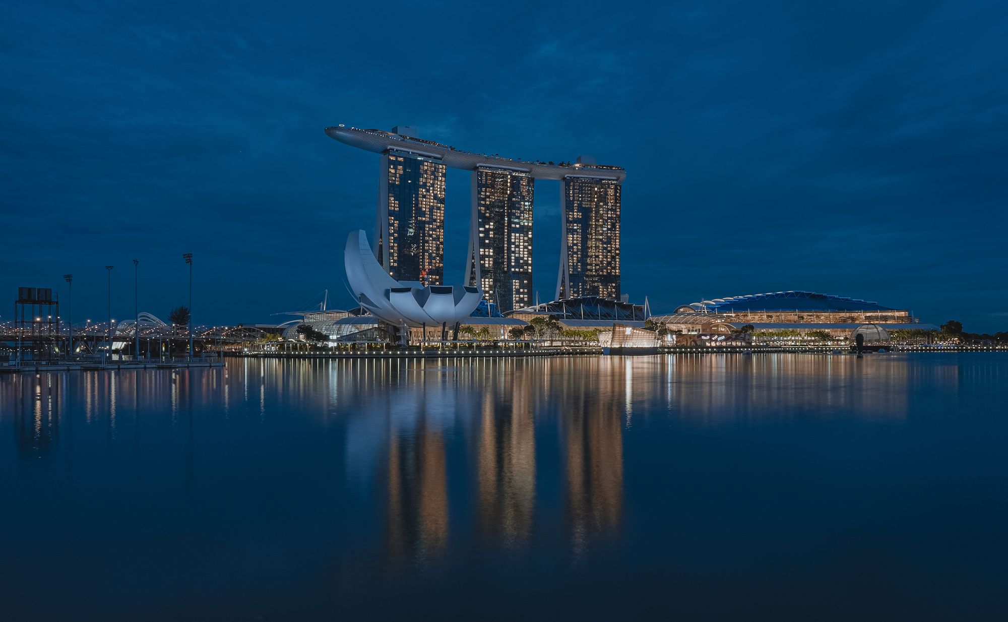An evening shot of Marina Bay Sands, Singapore.